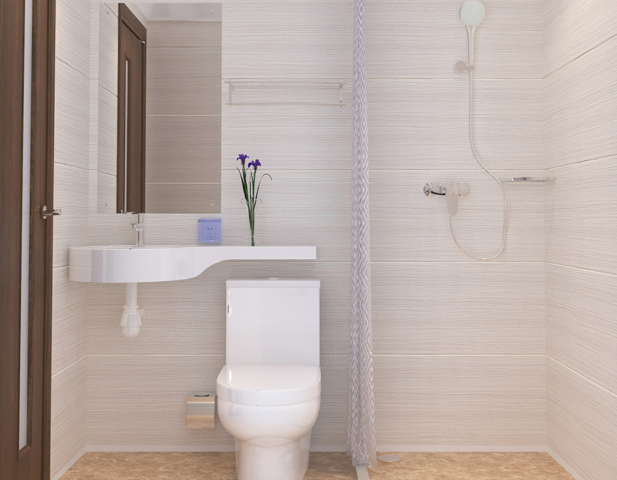 Banheiro modular de hotel com construção completa de painel de fibra de resina PEC