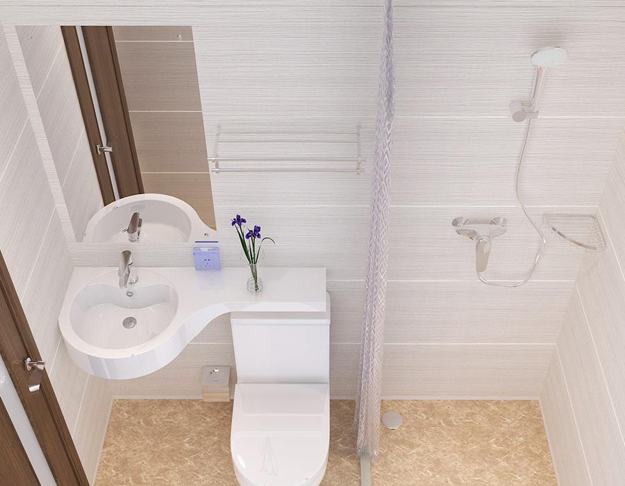Banheiro modular de hotel com construção completa de painel de fibra de resina PEC