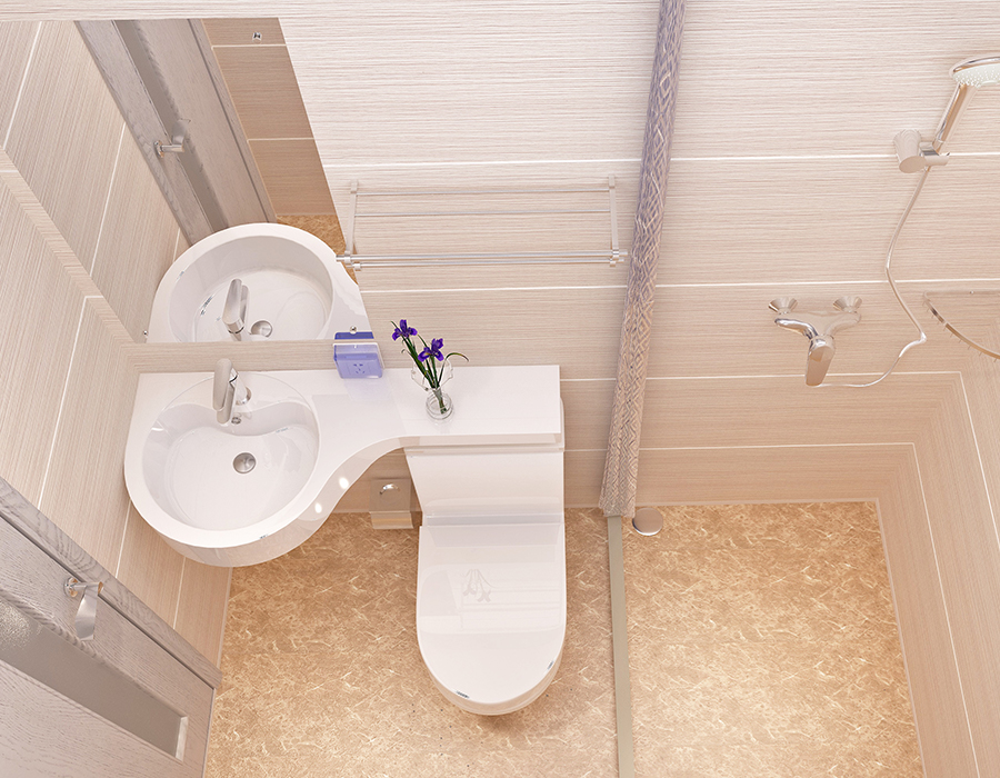 Banheiro modular de hotel com construção completa de painel de fibra de resina PEC