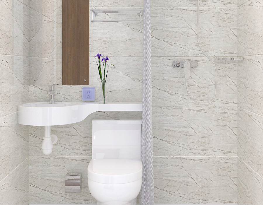 Banheiro modular integrado para lares de idosos