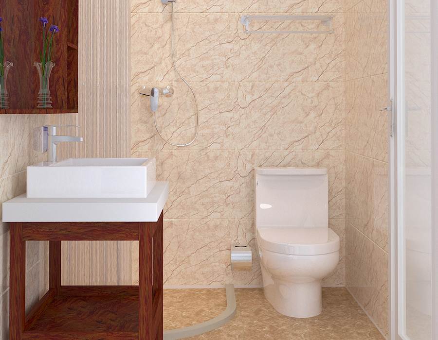 Banheiro modular de instalação rápida com painéis internos de fibra de resina PEC