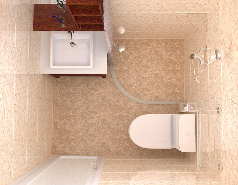 Banheiro modular de instalação rápida com painéis internos de fibra de resina PEC