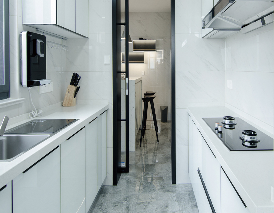 Unidades modulares de cozinha pré-fabricadas em azulejo cerâmico