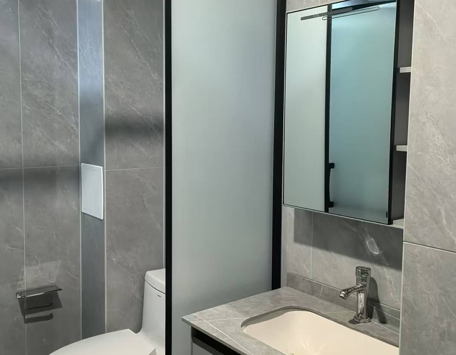 Vagens pré-fabricadas do banheiro da superfície da laje da rocha do azulejo